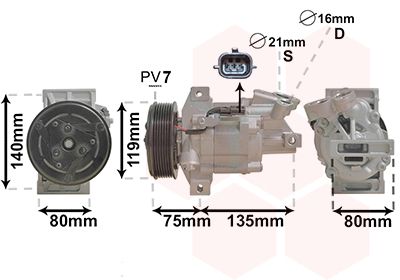 VAN WEZEL Компрессор, кондиционер 1501K704